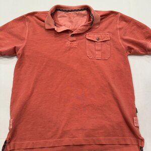 Orvis Men’s Salmon Garment- Dyed Cotton Polo Shirt Size Medium outdoorsy fishing